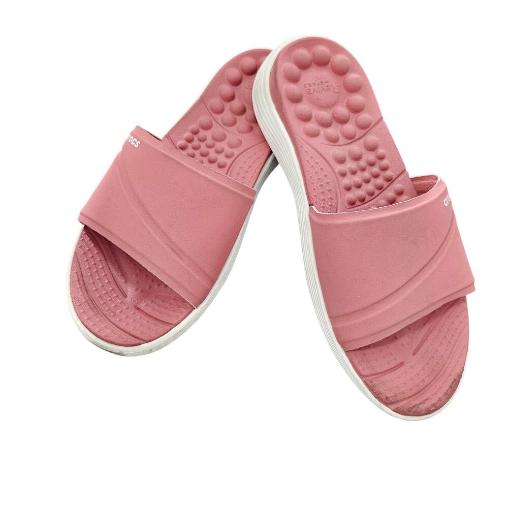 Crocs Women's Meleen Cross Band Sandal Slide sz W 6
